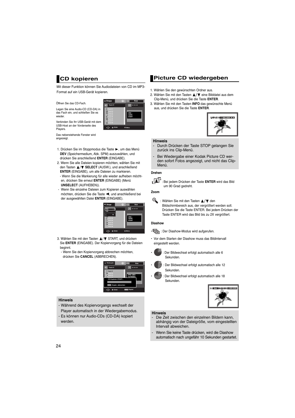 Cd kopieren, Picture cd wiedergeben | Samsung DVD-1080PK User Manual | Page 140 / 156