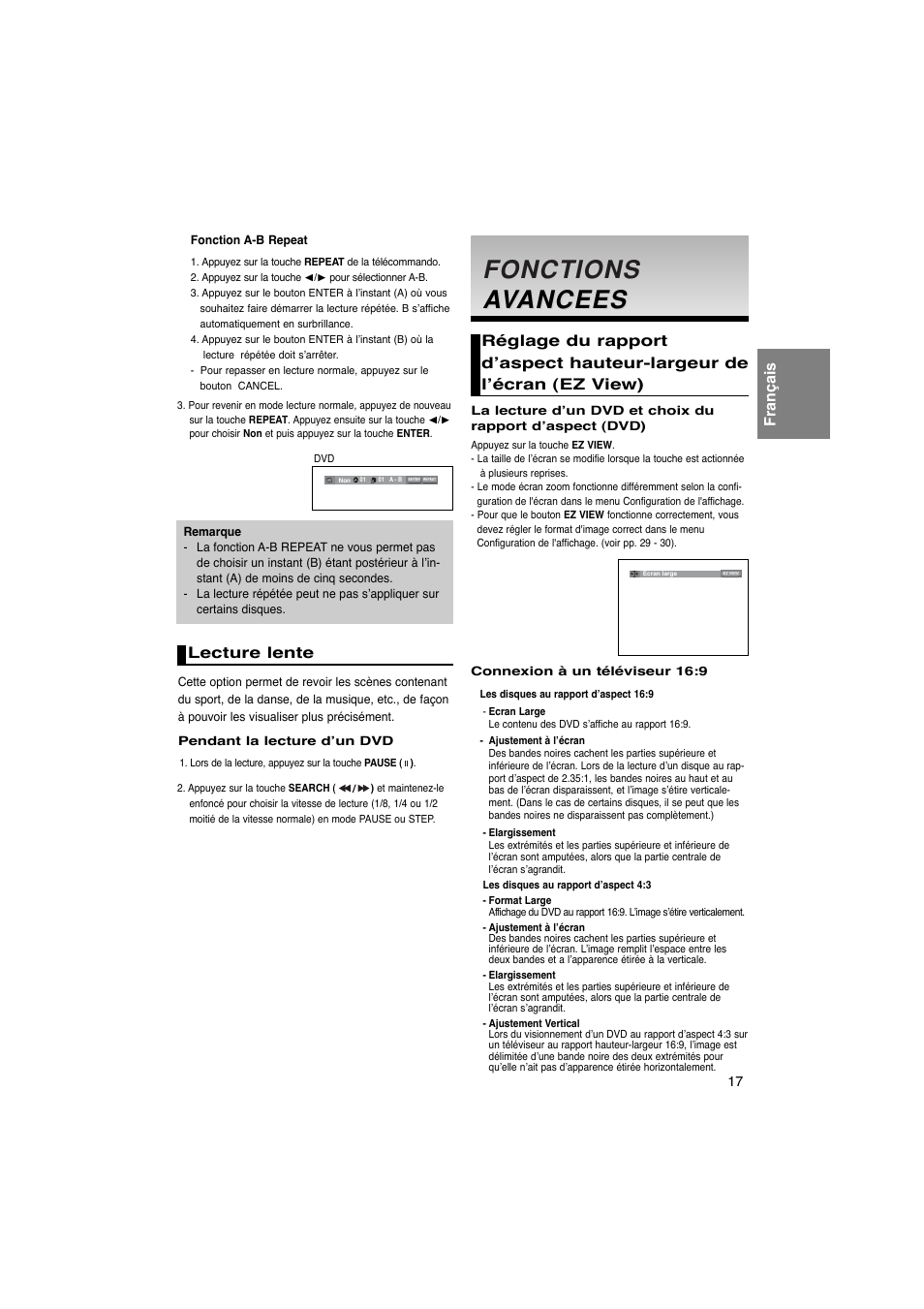 Fonctions, Français, Lecture lente | Samsung DVD-1080PK User Manual | Page 55 / 156