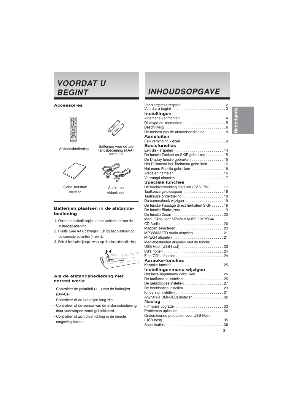 Voorda, Inhoudsopga, Inhoudsopga ve ve | Samsung DVD-1080PK User Manual | Page 79 / 156