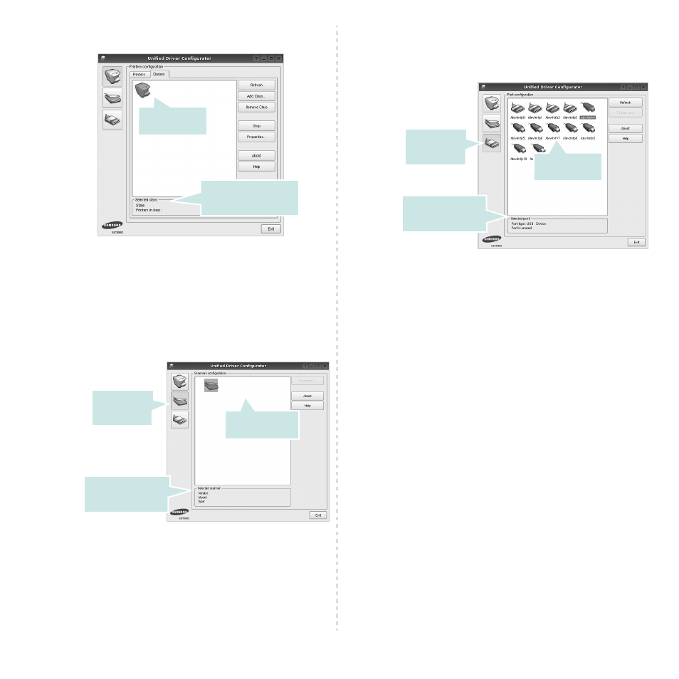 Scanners configuration, Ports configuration | Samsung SCX-4321 User Manual | Page 106 / 118