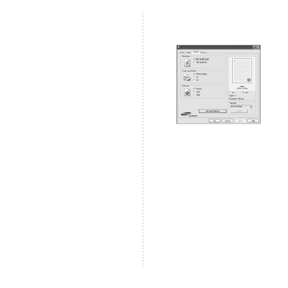 Graphics tab | Samsung SCX-4321 User Manual | Page 90 / 118