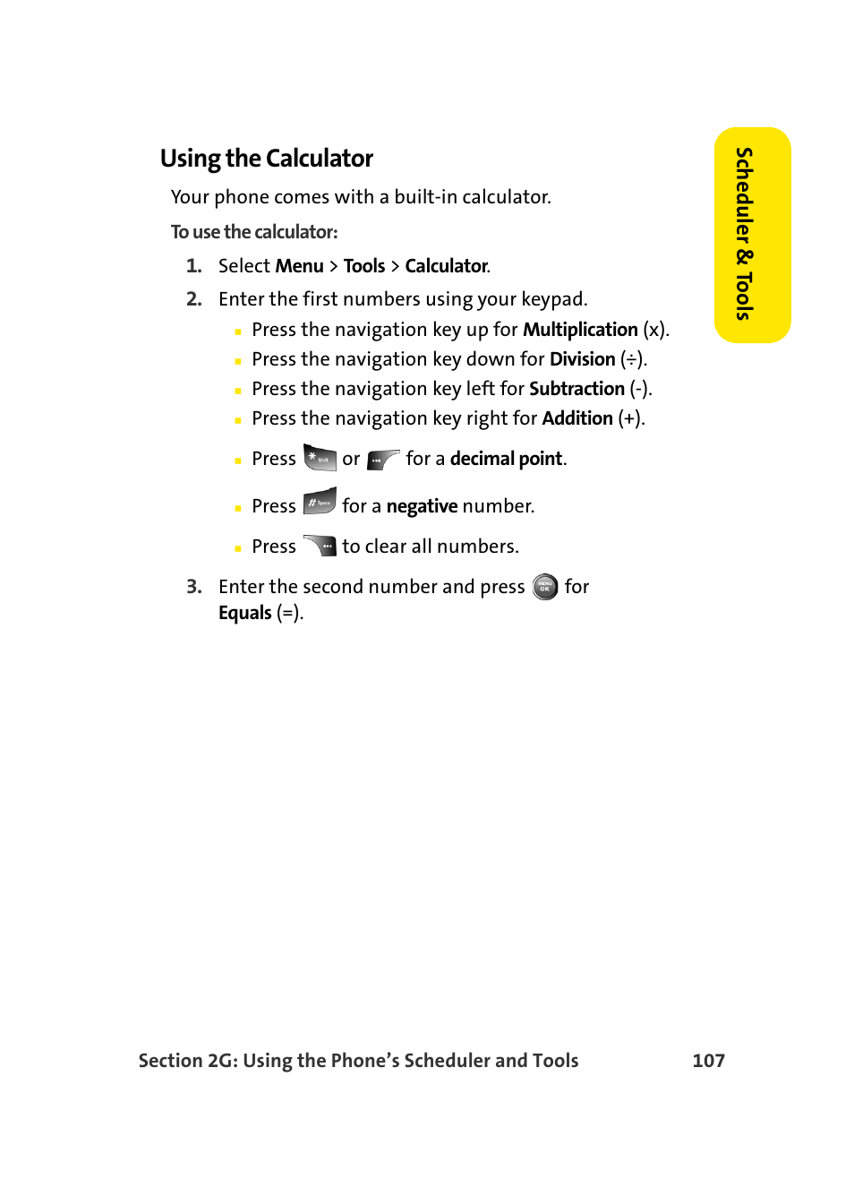 Using the calculator, Scheduler & to ols | Samsung A900 User Manual | Page 131 / 272