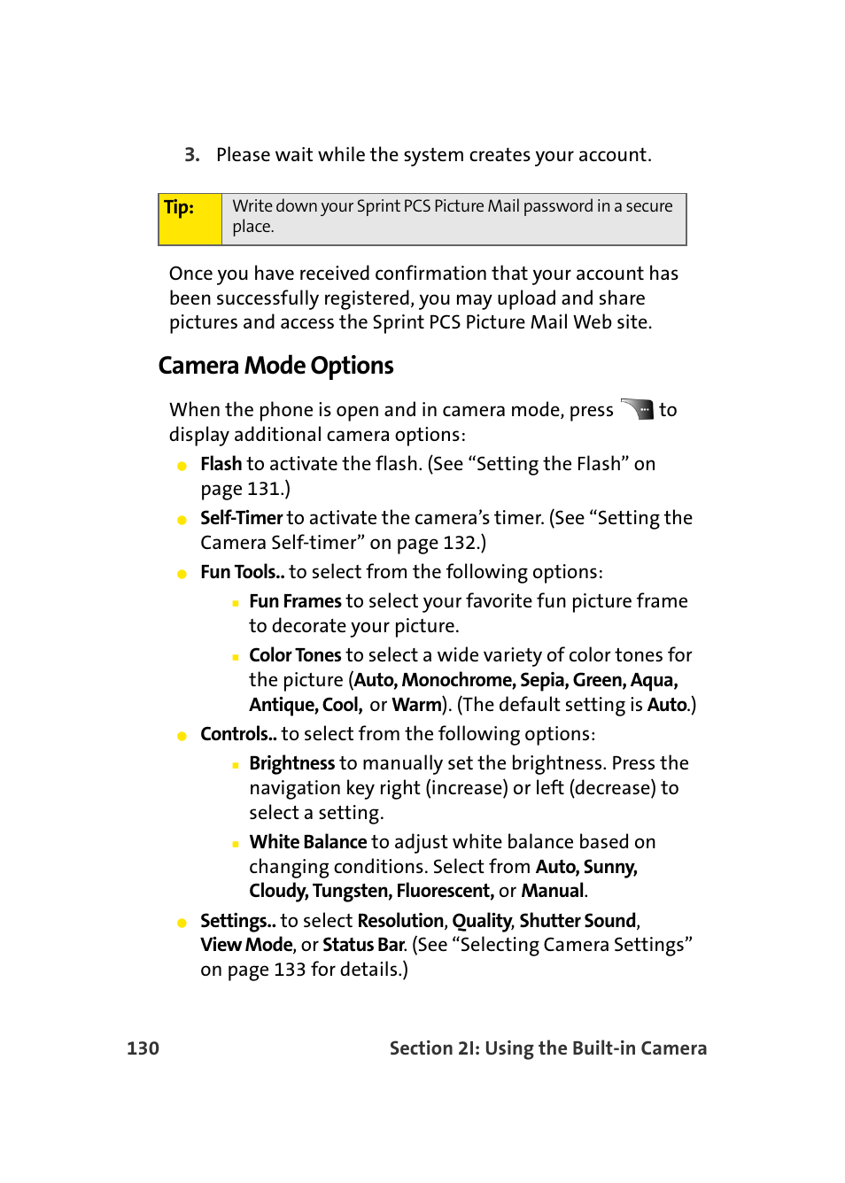 Camera mode options | Samsung A900 User Manual | Page 154 / 272