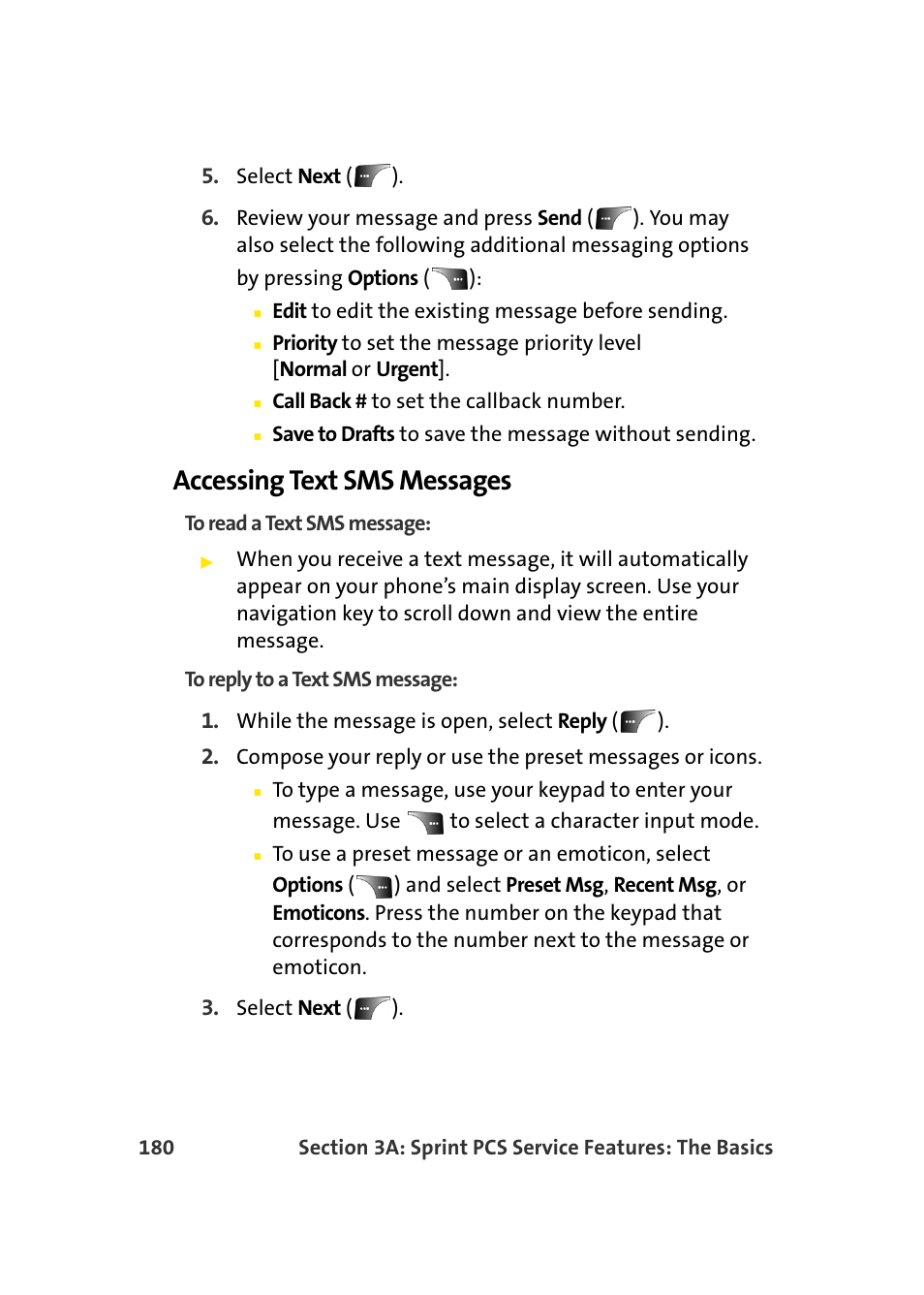 Accessing text sms messages | Samsung A900 User Manual | Page 204 / 272