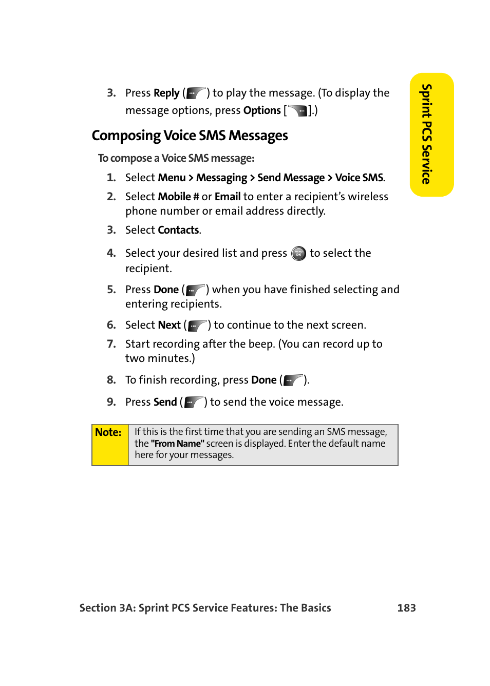 Composing voice sms messages | Samsung A900 User Manual | Page 207 / 272