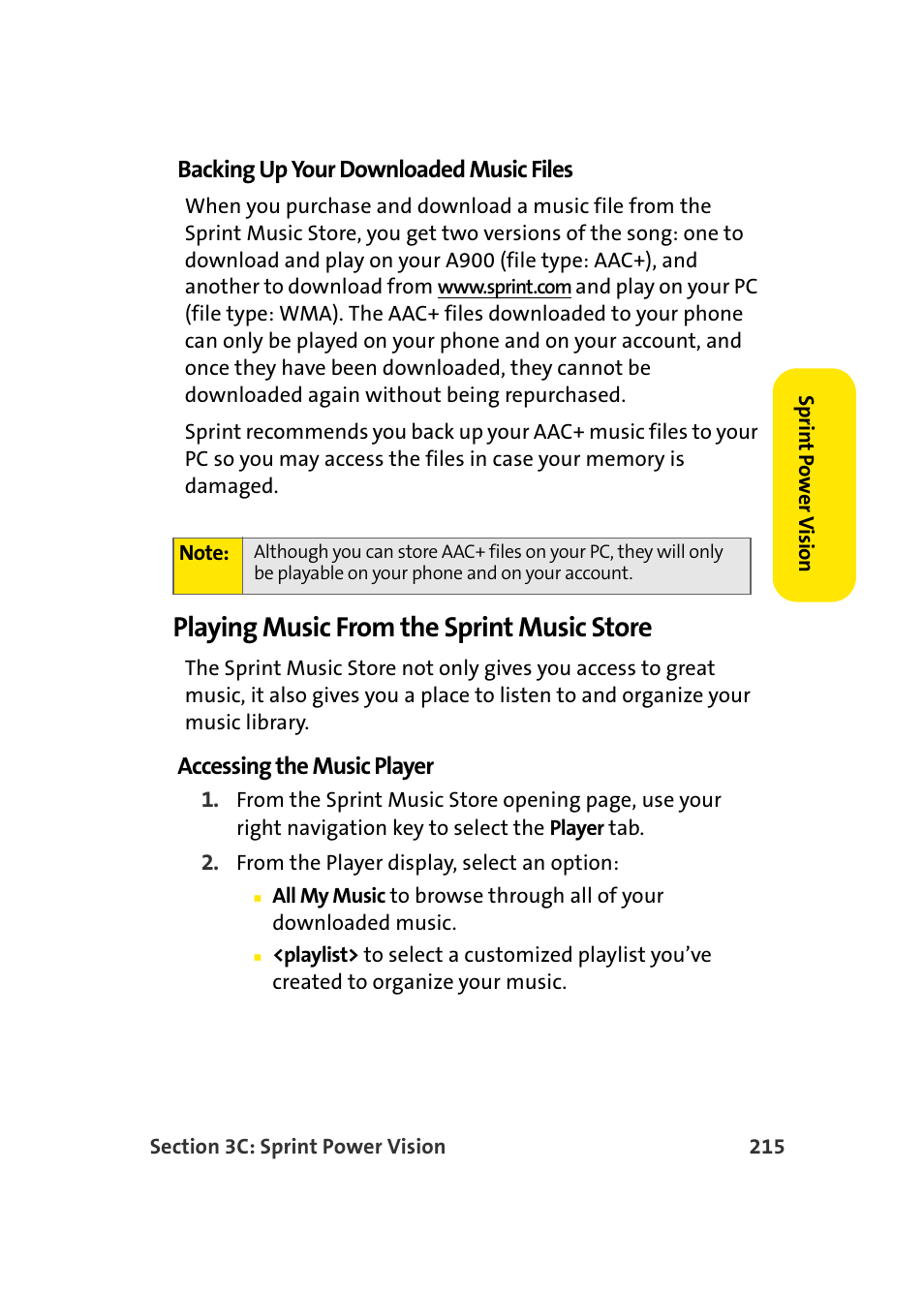 Playing music from the sprint music store, Personalizing your service with on demand | Samsung A900 User Manual | Page 239 / 272