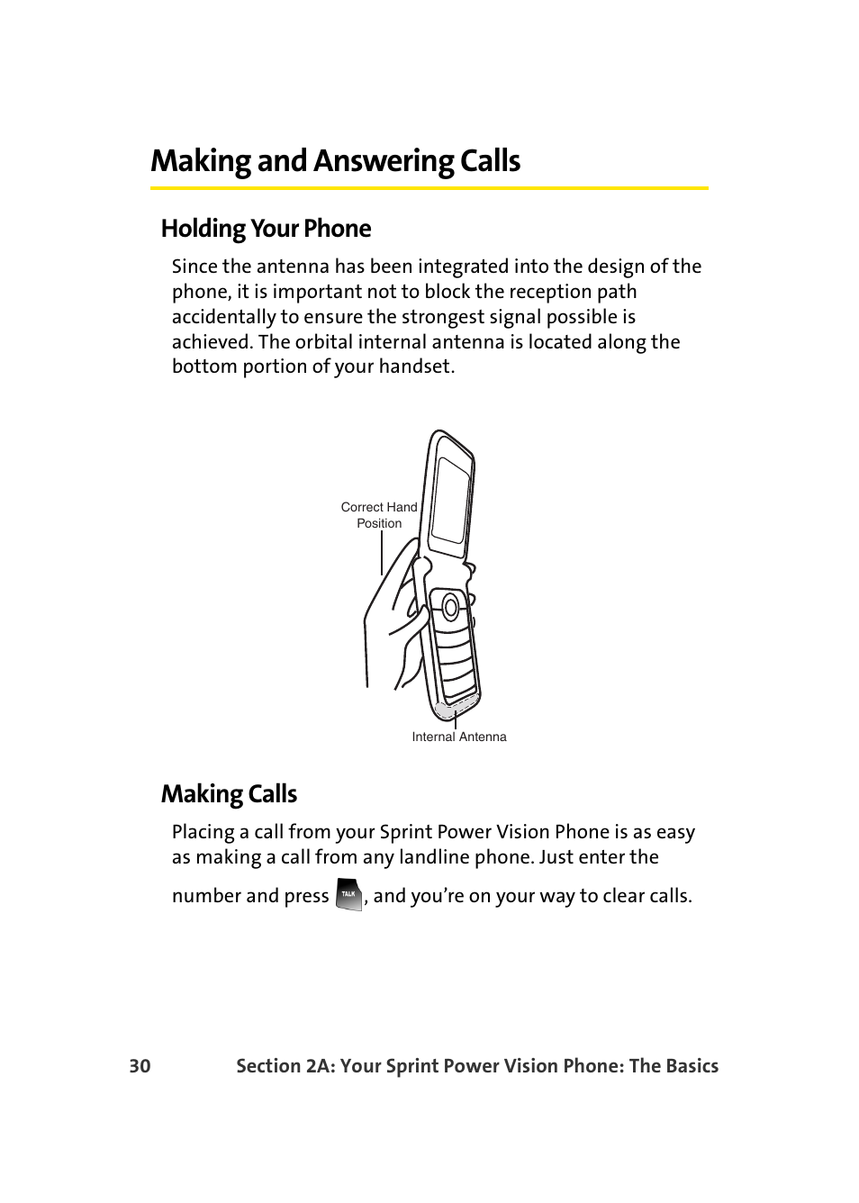 Making and answering calls, Holding your phone, Making calls | Samsung A900 User Manual | Page 54 / 272
