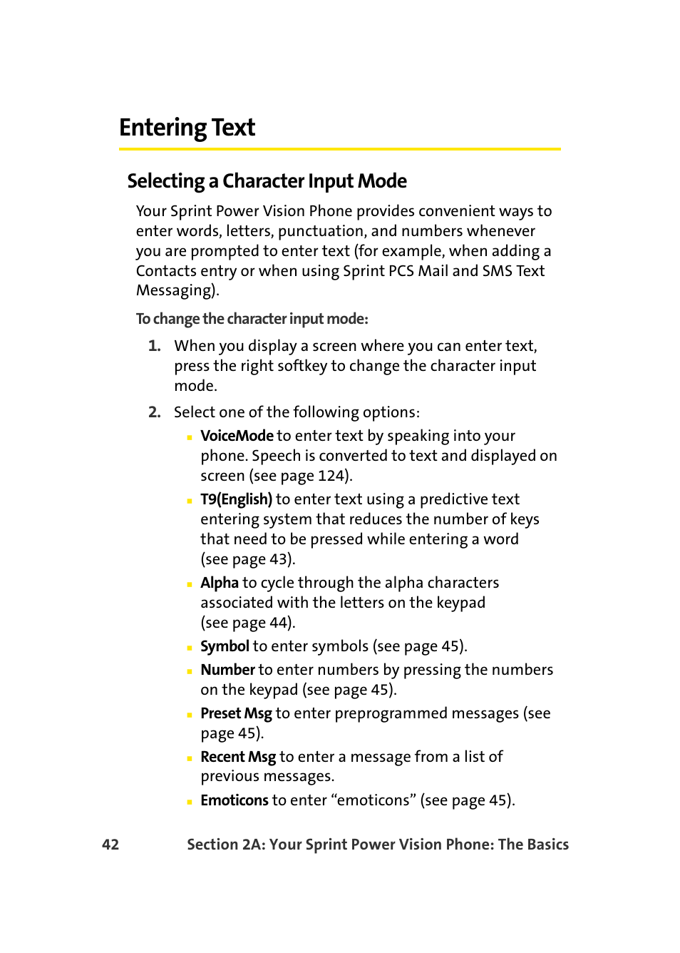 Entering text, Selecting a character input mode | Samsung A900 User Manual | Page 66 / 272