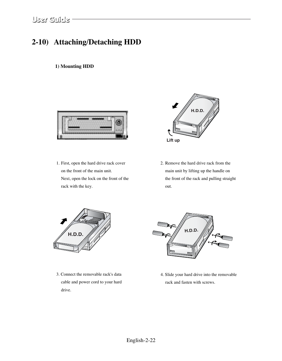 10) attaching/detaching hdd | Samsung SMO-210DN User Manual | Page 36 / 138