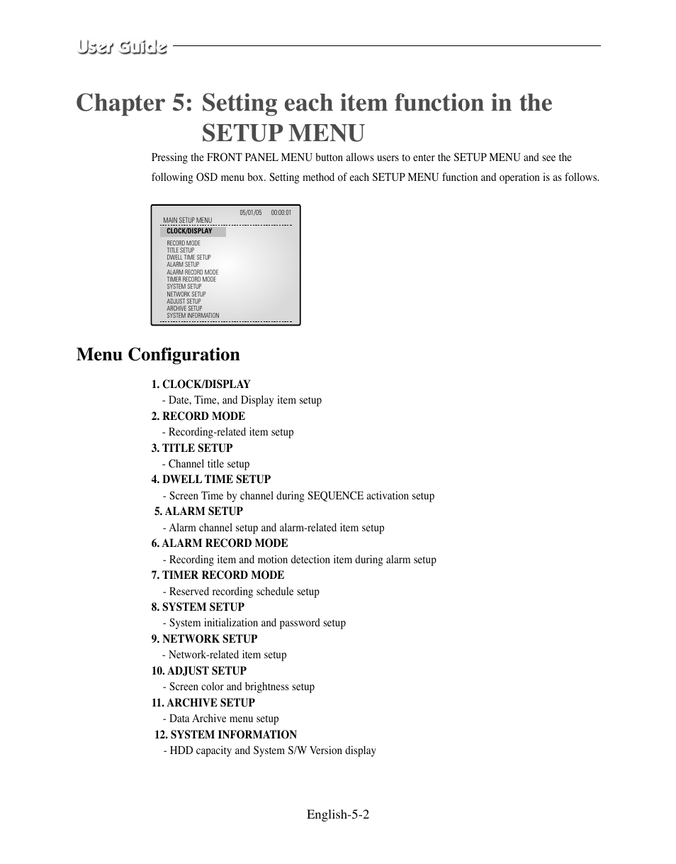 Menu configuration | Samsung SMO-210DN User Manual | Page 50 / 138