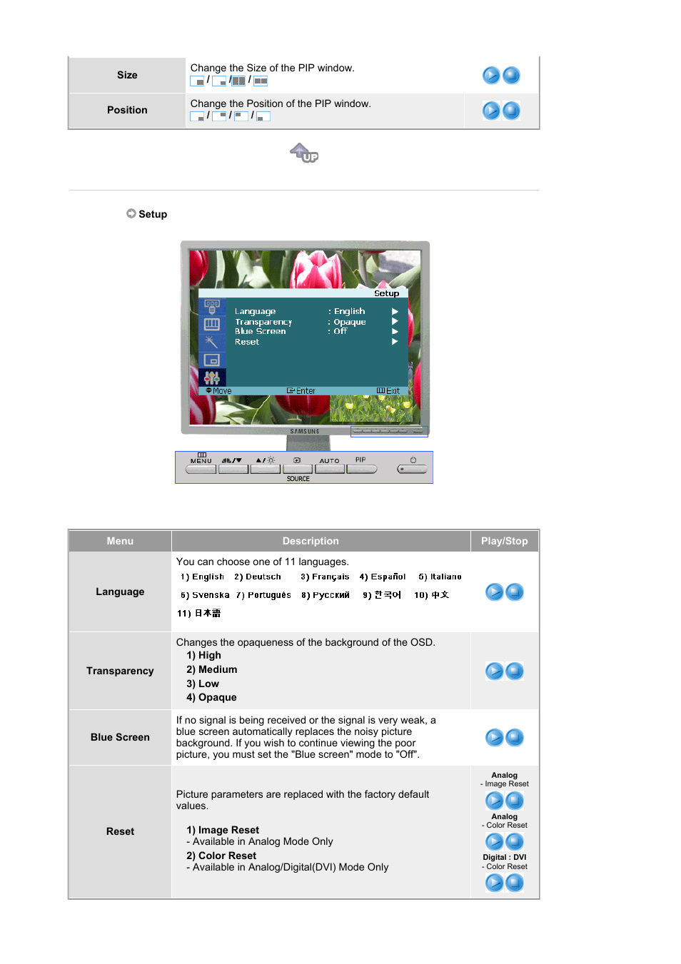 Setup | Samsung 204Ts User Manual | Page 35 / 76