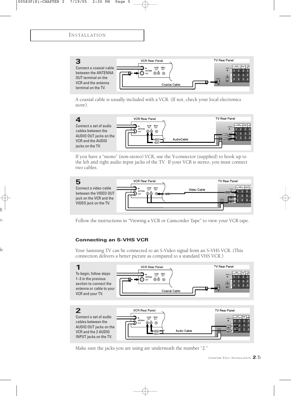 Connecting an s-vhs vcr | Samsung Tantus PCK 6115R User Manual | Page 19 / 58