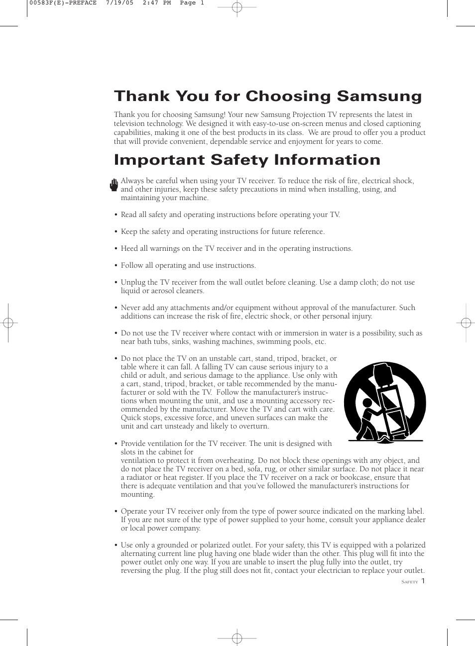 Important safety information | Samsung Tantus PCK 6115R User Manual | Page 3 / 58