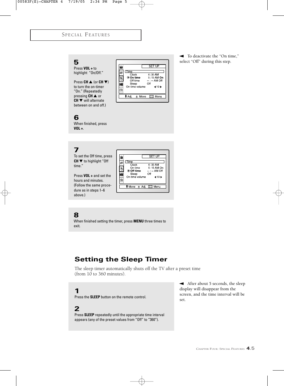 Setting the sleep timer | Samsung Tantus PCK 6115R User Manual | Page 41 / 58
