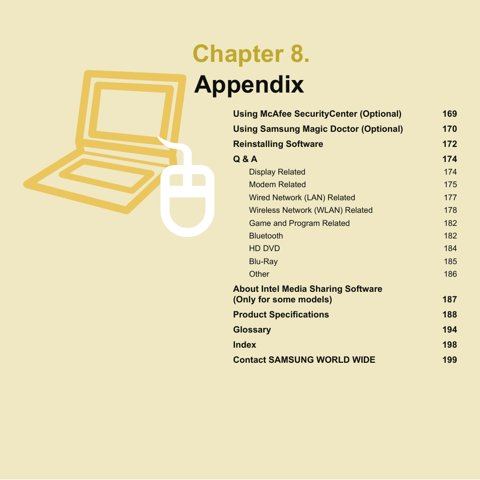 Chapter 8. appendix | Samsung M60 User Manual | Page 169 / 201