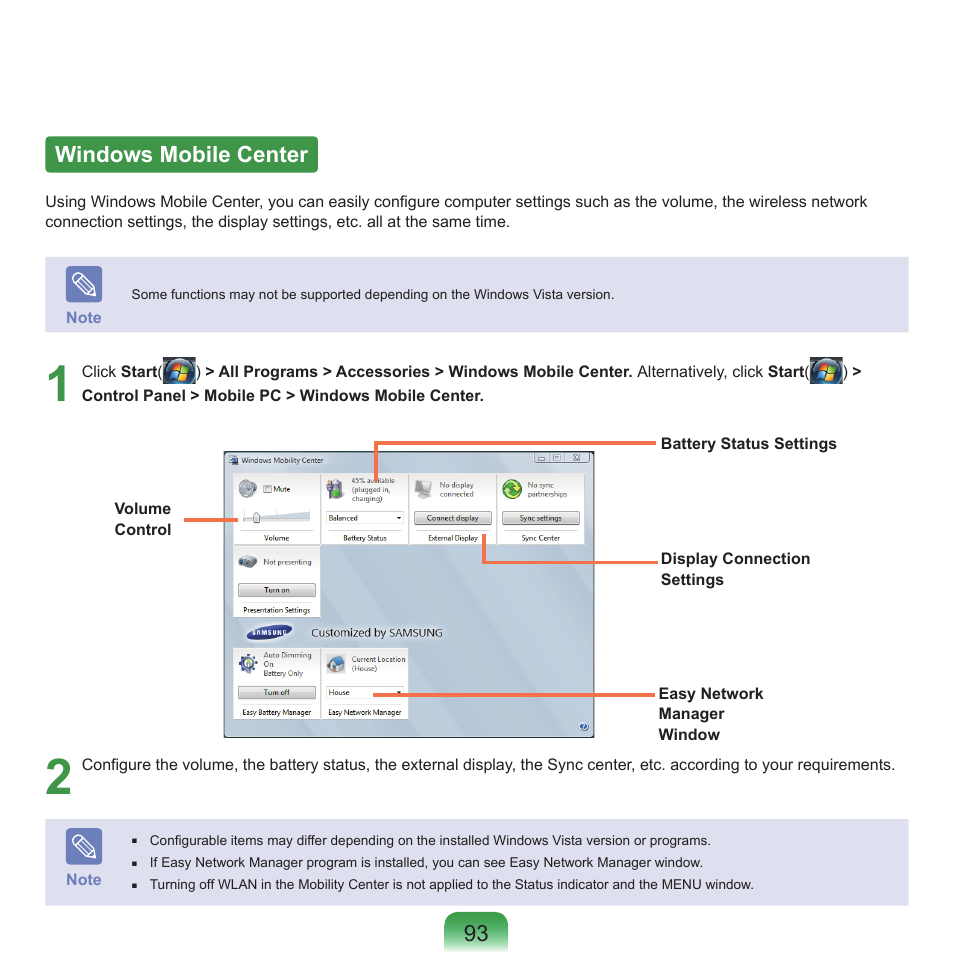 Windows mobile center, 9 windows mobile center | Samsung M60 User Manual | Page 94 / 201