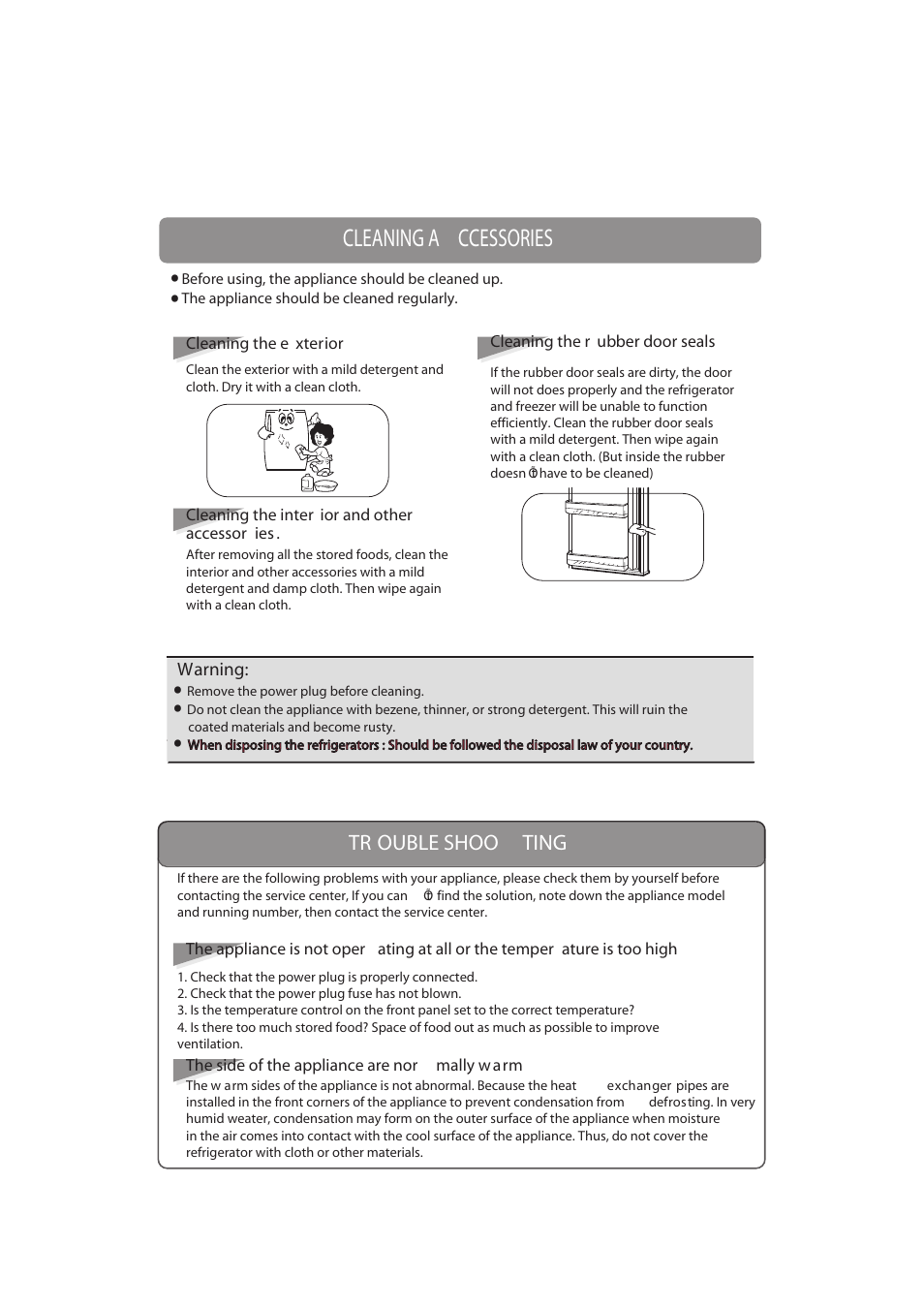 Cleaning a ccessories | Samsung RA18FH User Manual | Page 8 / 8