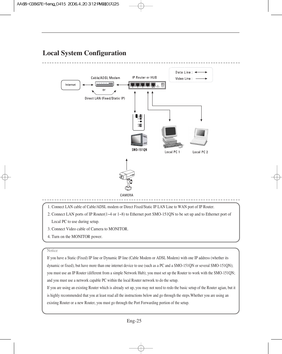 Local system configuration | Samsung SMO-XAAV User Manual | Page 25 / 105
