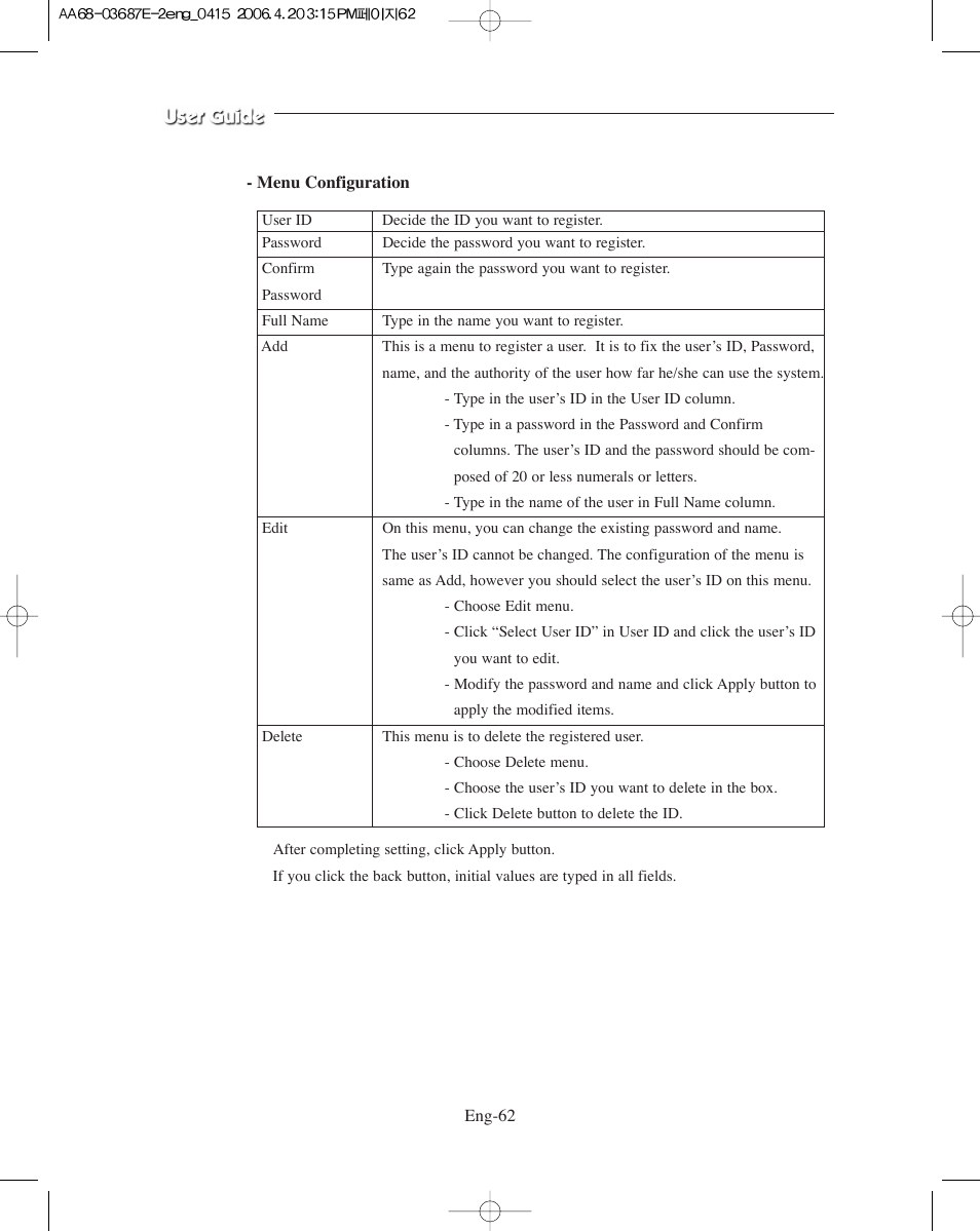 Samsung SMO-XAAV User Manual | Page 62 / 105