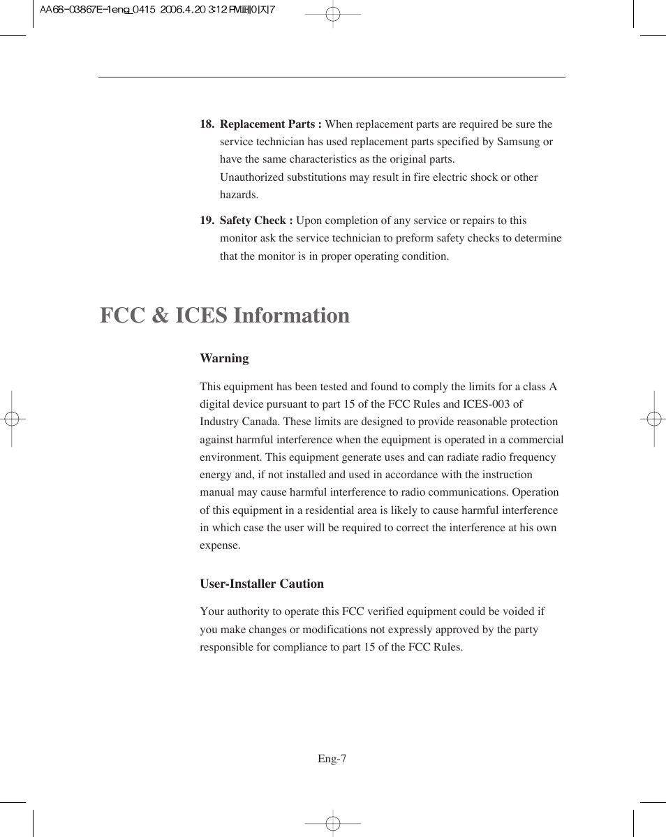 Fcc & ices information | Samsung SMO-XAAV User Manual | Page 7 / 105