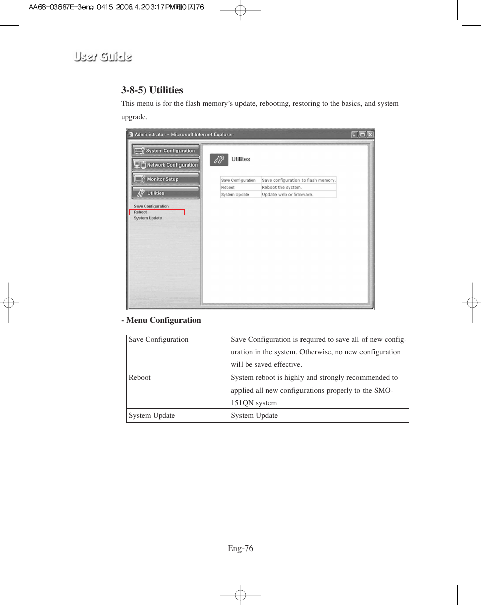 8-5) utilities | Samsung SMO-XAAV User Manual | Page 76 / 105