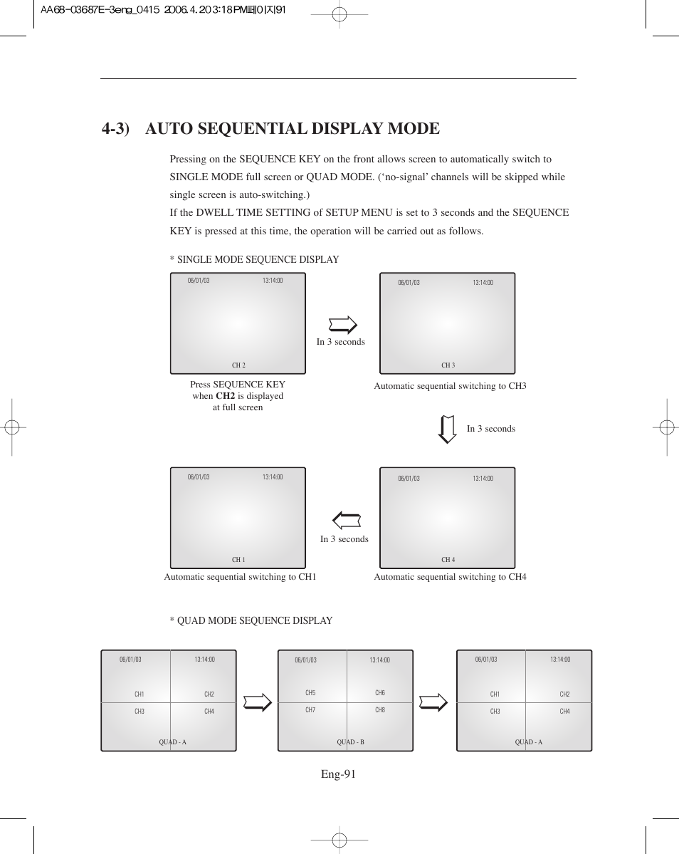 3) auto sequential display mode | Samsung SMO-XAAV User Manual | Page 91 / 105