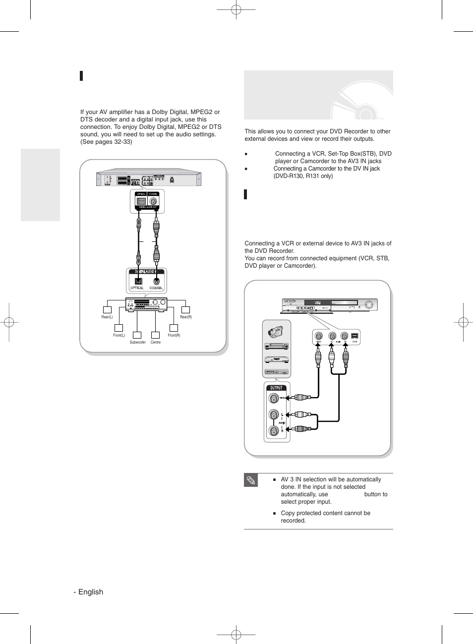 English | Samsung DVDR131 User Manual | Page 22 / 93