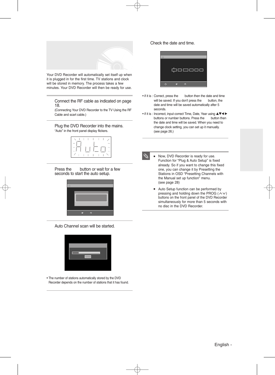 Plug & auto setup | Samsung DVDR131 User Manual | Page 25 / 93
