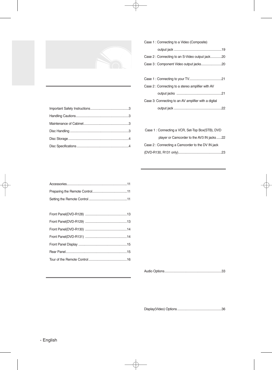 Samsung DVDR131 User Manual | Page 6 / 93