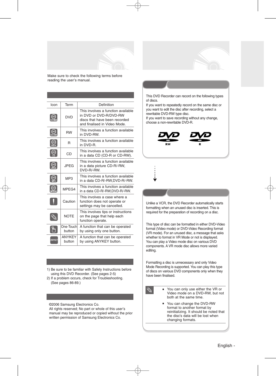 Before reading the user’s manual, How to use the dvd recorder, Step 1 | Step 2, Select the disc type, Format the disc to start recording | Samsung DVDR131 User Manual | Page 9 / 93