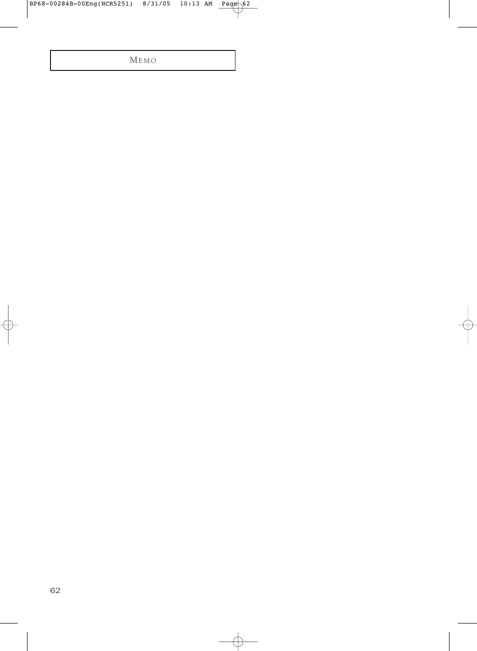 Samsung HC-R5251W User Manual | Page 62 / 64