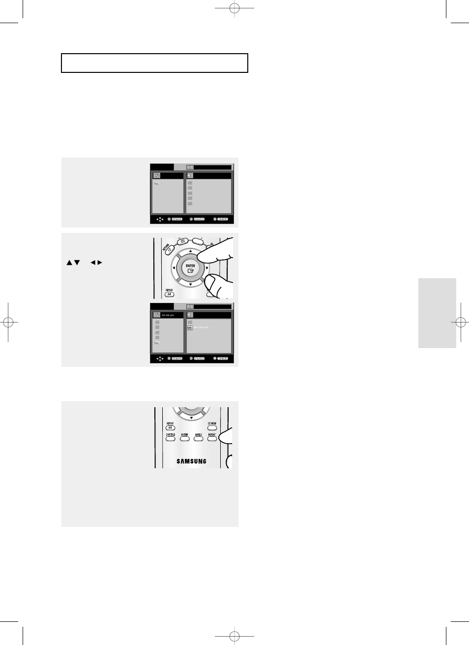 Lecture de fichiers mpeg4, Fonctions avanc é es f, Fra-41 | Fonction lecture de fichiers mpeg4, Lecture répétée | Samsung DVD-P355 User Manual | Page 162 / 246