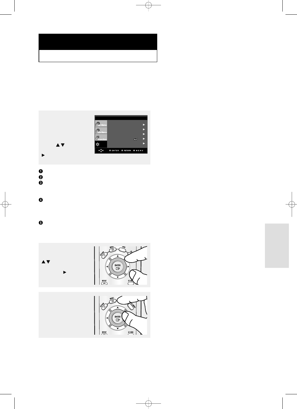 Utilisation du menu configuration, Changement du menu configuration | Samsung DVD-P355 User Manual | Page 166 / 246