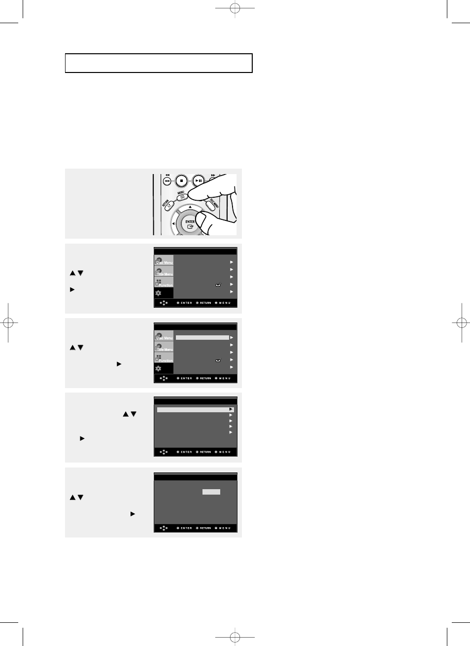 Configuration des paramètres de langue, Fra-46, Hangement du menu | Onfiguration, Utilisation de la langue du menu lecteur | Samsung DVD-P355 User Manual | Page 167 / 246