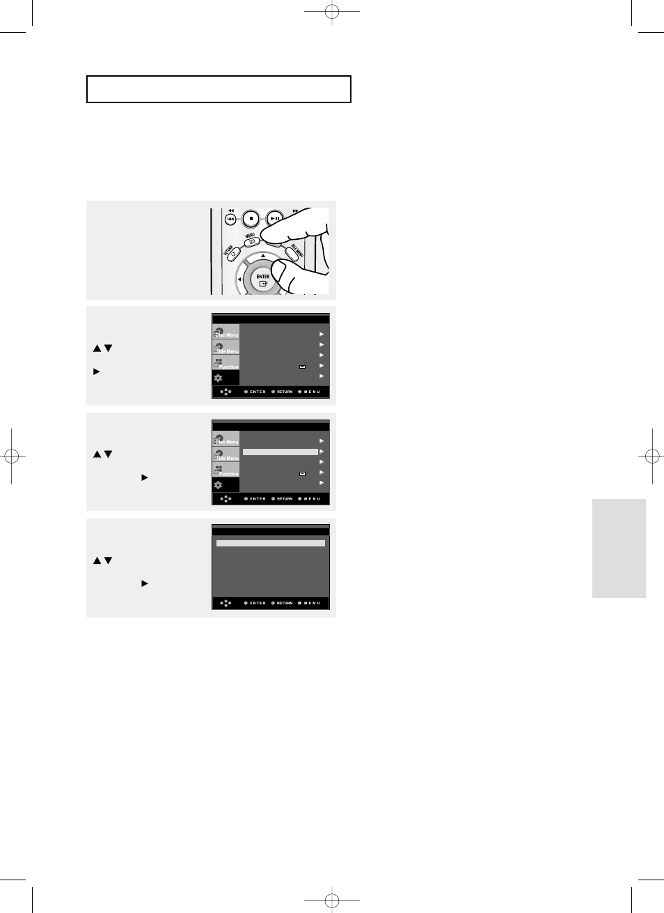 Configuration des options audio, Changement du menu configuration c, Fra-51 | Hangement du menu, Onfiguration | Samsung DVD-P355 User Manual | Page 172 / 246