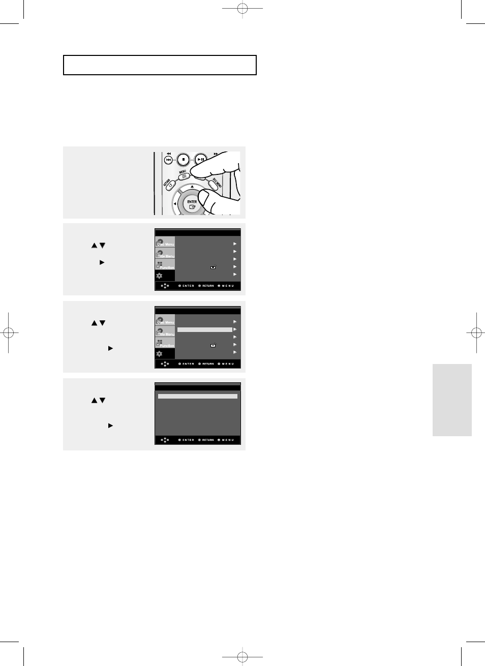 De geluidopties instellen, Instellingenmenu w ijzigen i, Nl-51 | Het scherm verdwijnt als u op de toets menu drukt | Samsung DVD-P355 User Manual | Page 234 / 246