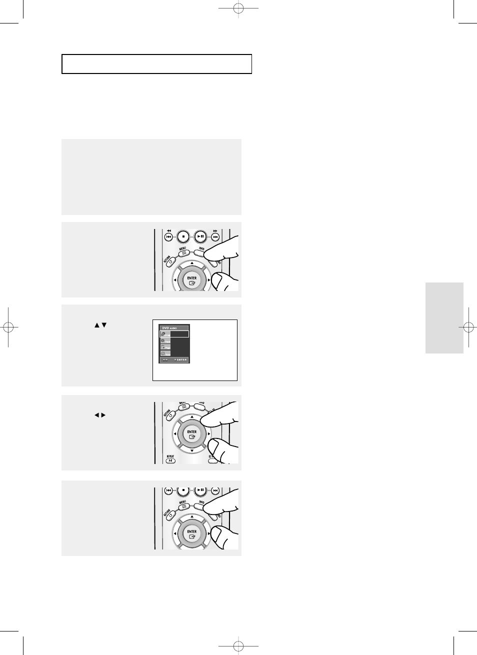 Dvd audio playback, Advanced functions a | Samsung DVD-P355 User Manual | Page 35 / 246