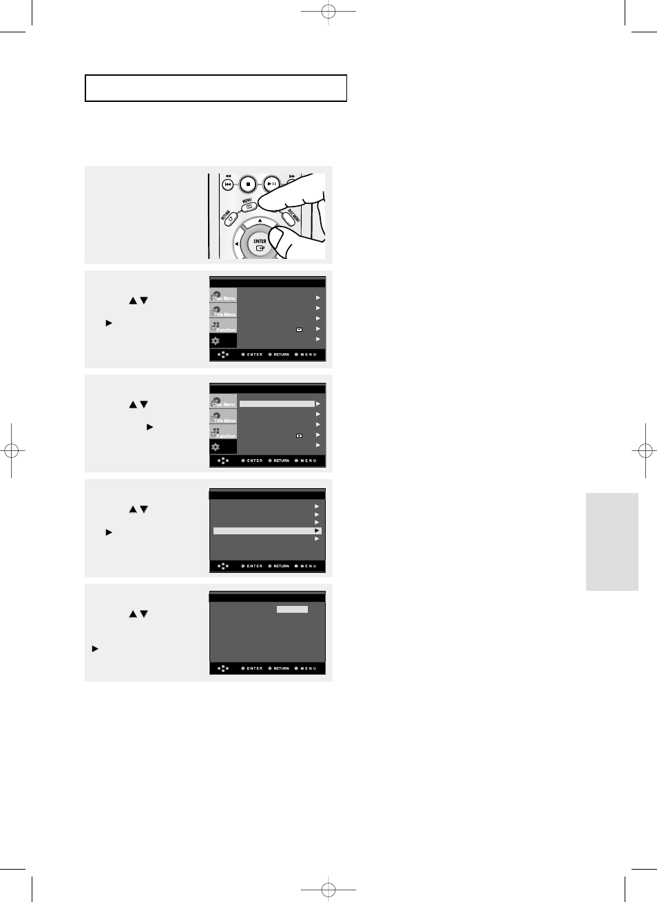 Changing setup menu c, Eng-49 | Samsung DVD-P355 User Manual | Page 49 / 246