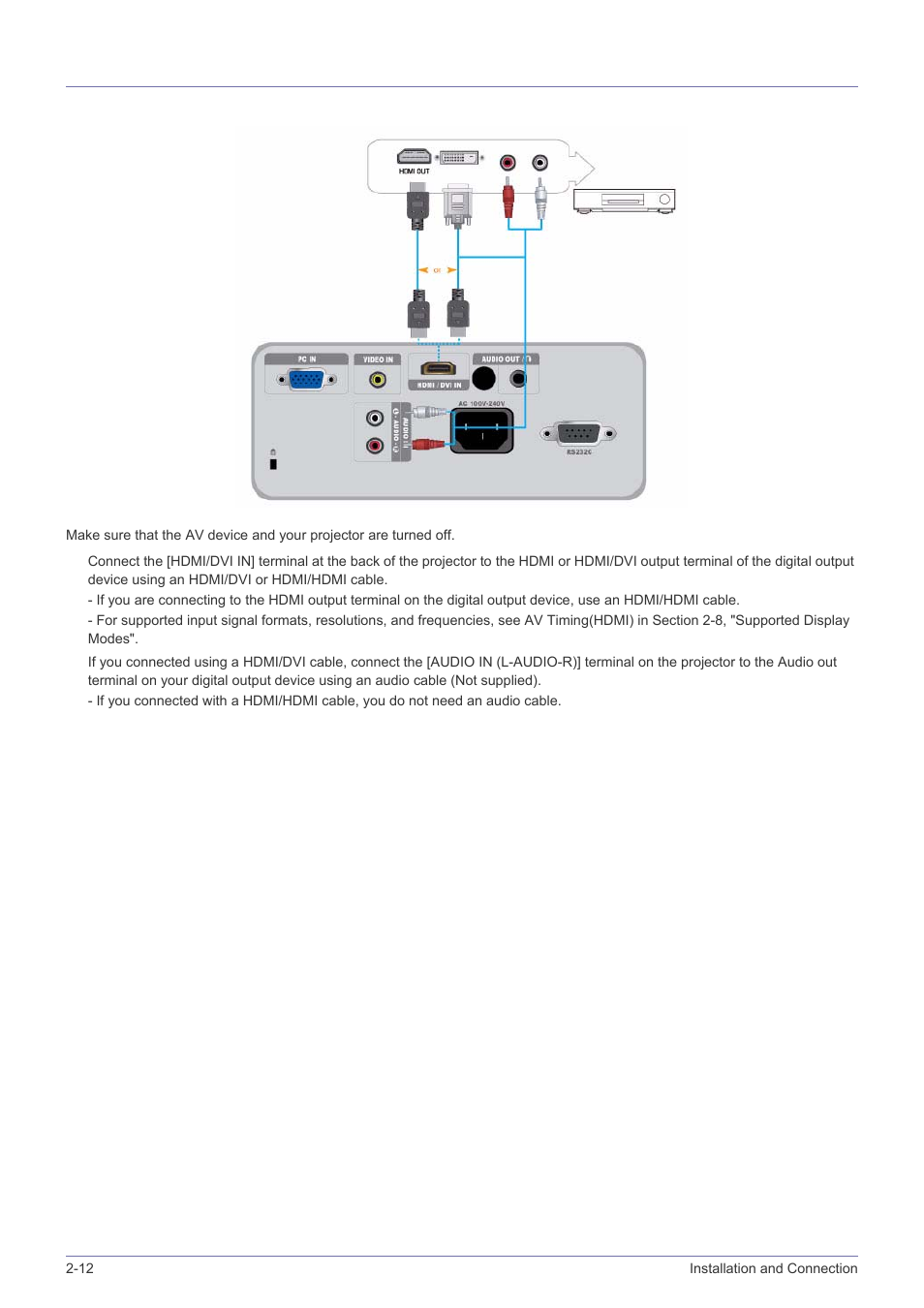 12 connecting an hdmi-compatible device, Connecting an hdmi-compatible device -12 | Samsung SPH SP-M220 User Manual | Page 28 / 60