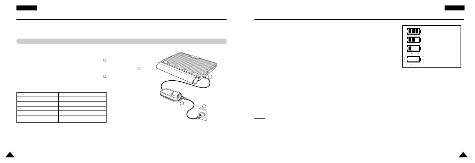 Using the battery pack, Battery level display | Samsung DVD-L300WDEU User Manual | Page 14 / 34