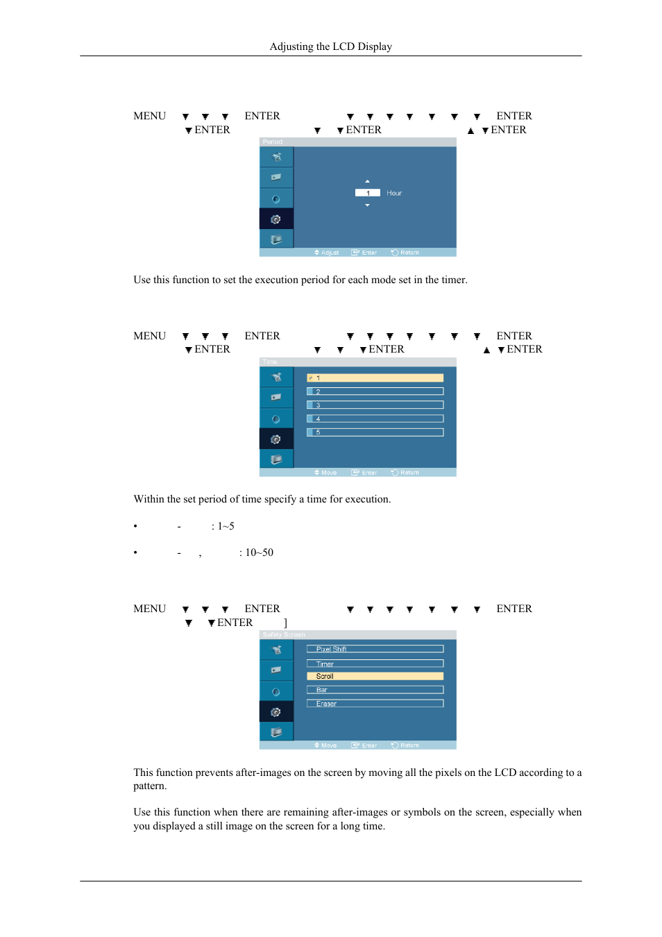 Period, Time, Scroll | Samsung 400MPN User Manual | Page 93 / 130