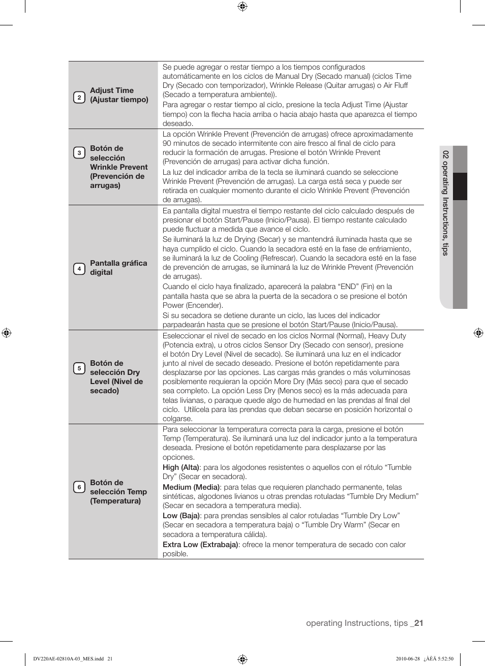 Samsung DV220AG* User Manual | Page 55 / 68