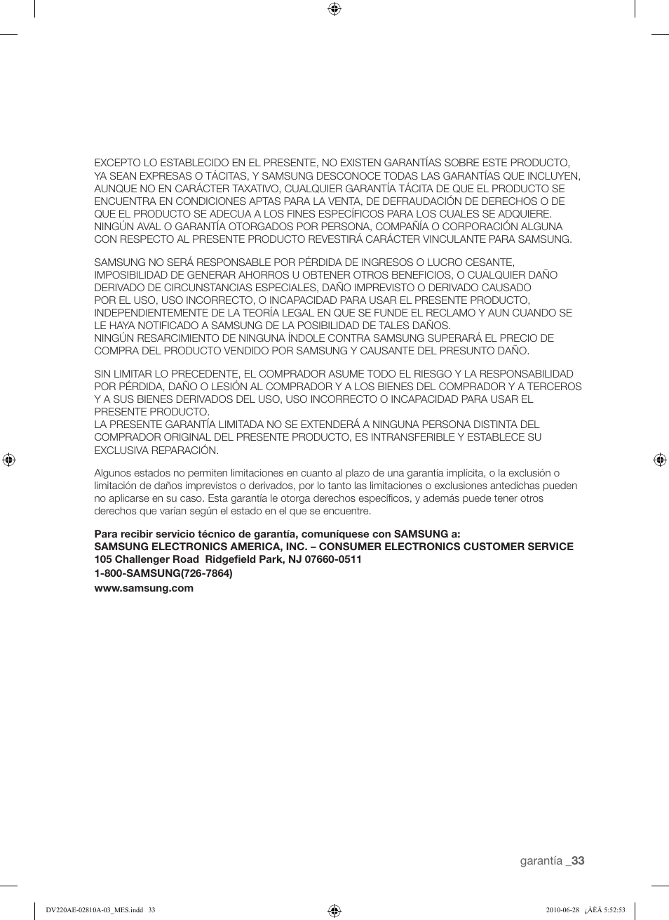 Samsung DV220AG* User Manual | Page 67 / 68