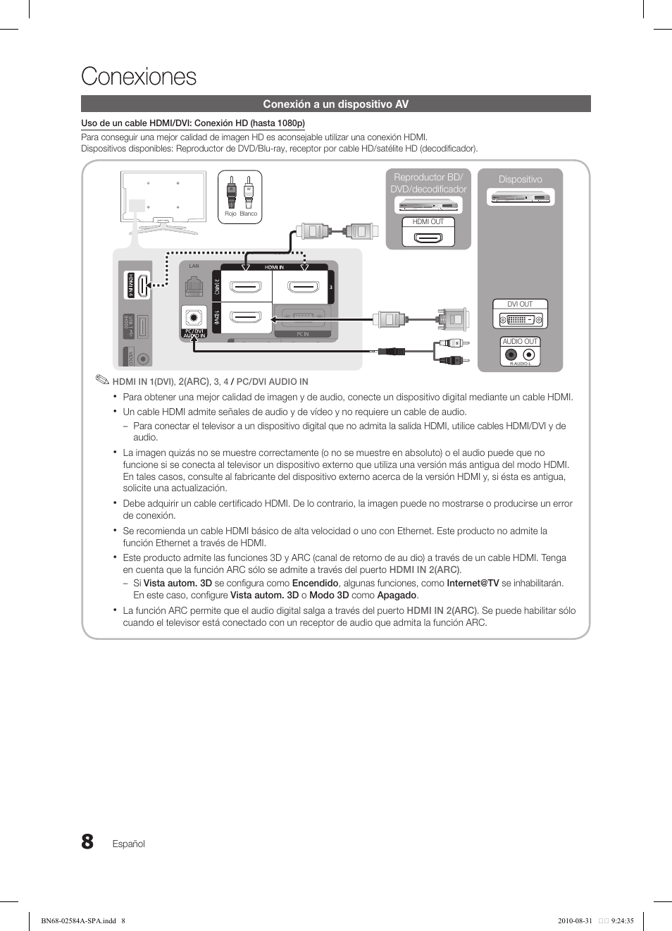 Conexiones | Samsung 750 User Manual | Page 68 / 184