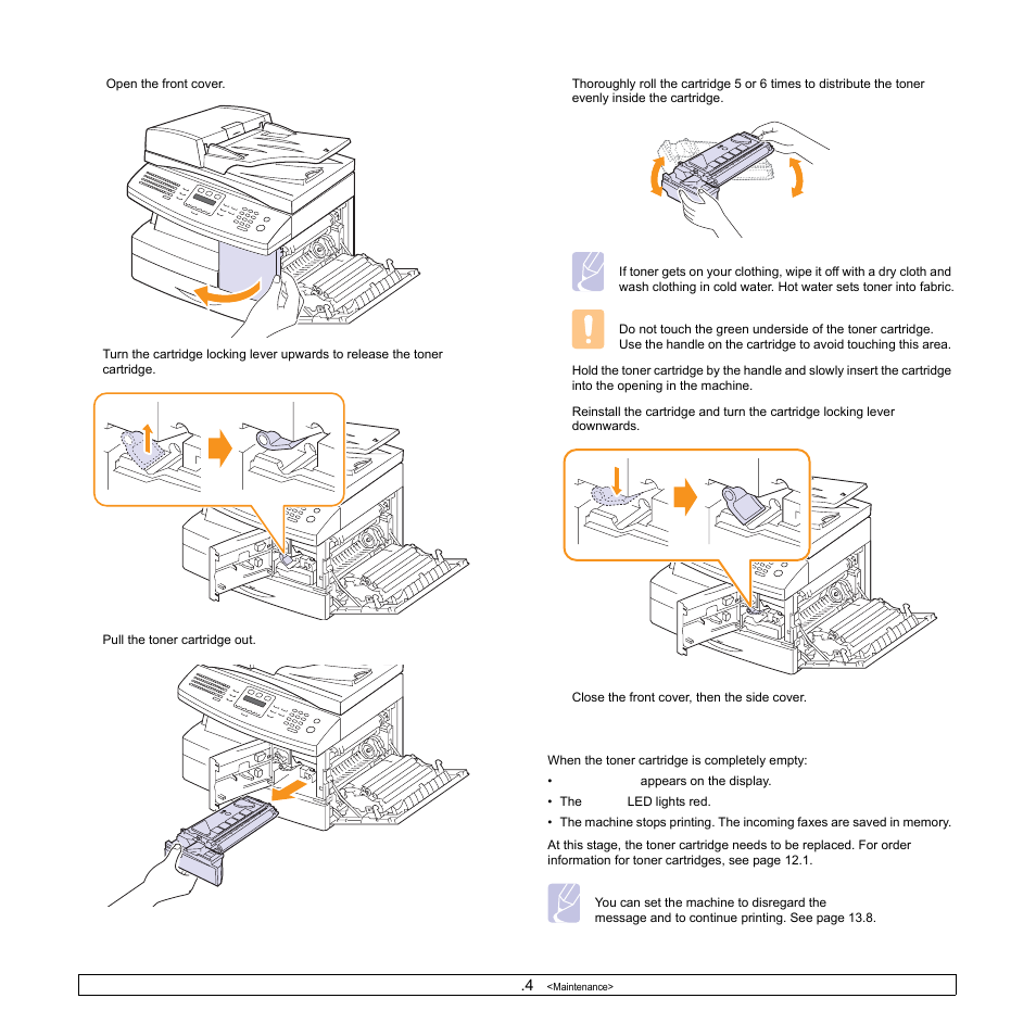 Replacing the toner cartridge | Samsung SCX-6322DN User Manual | Page 71 / 148