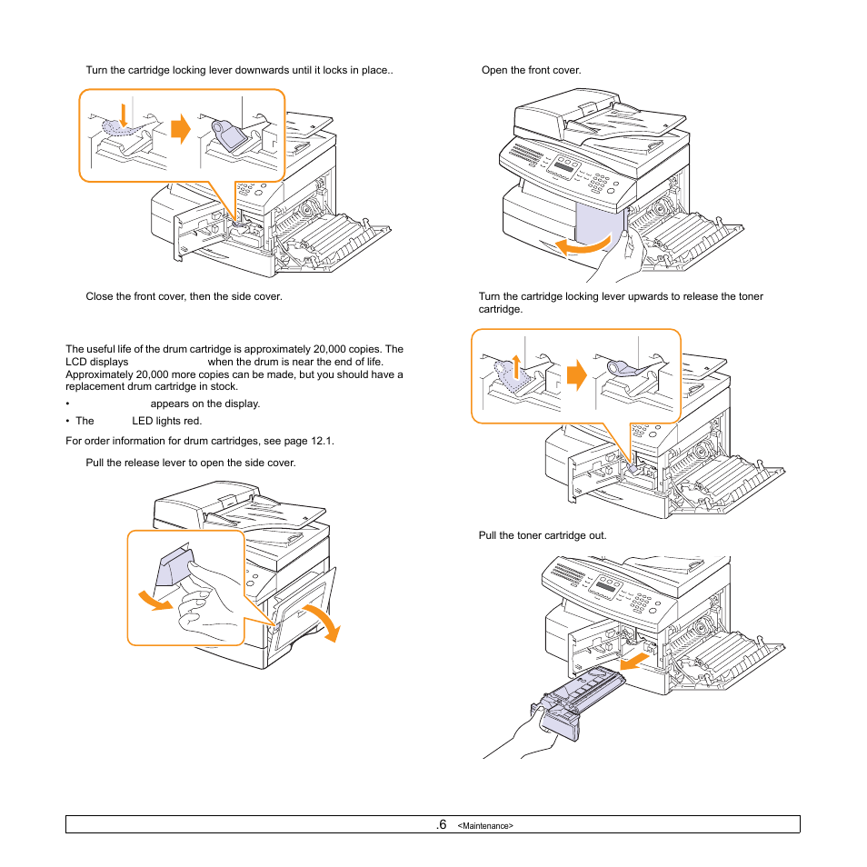 Replacing the drum cartridge | Samsung SCX-6322DN User Manual | Page 73 / 148