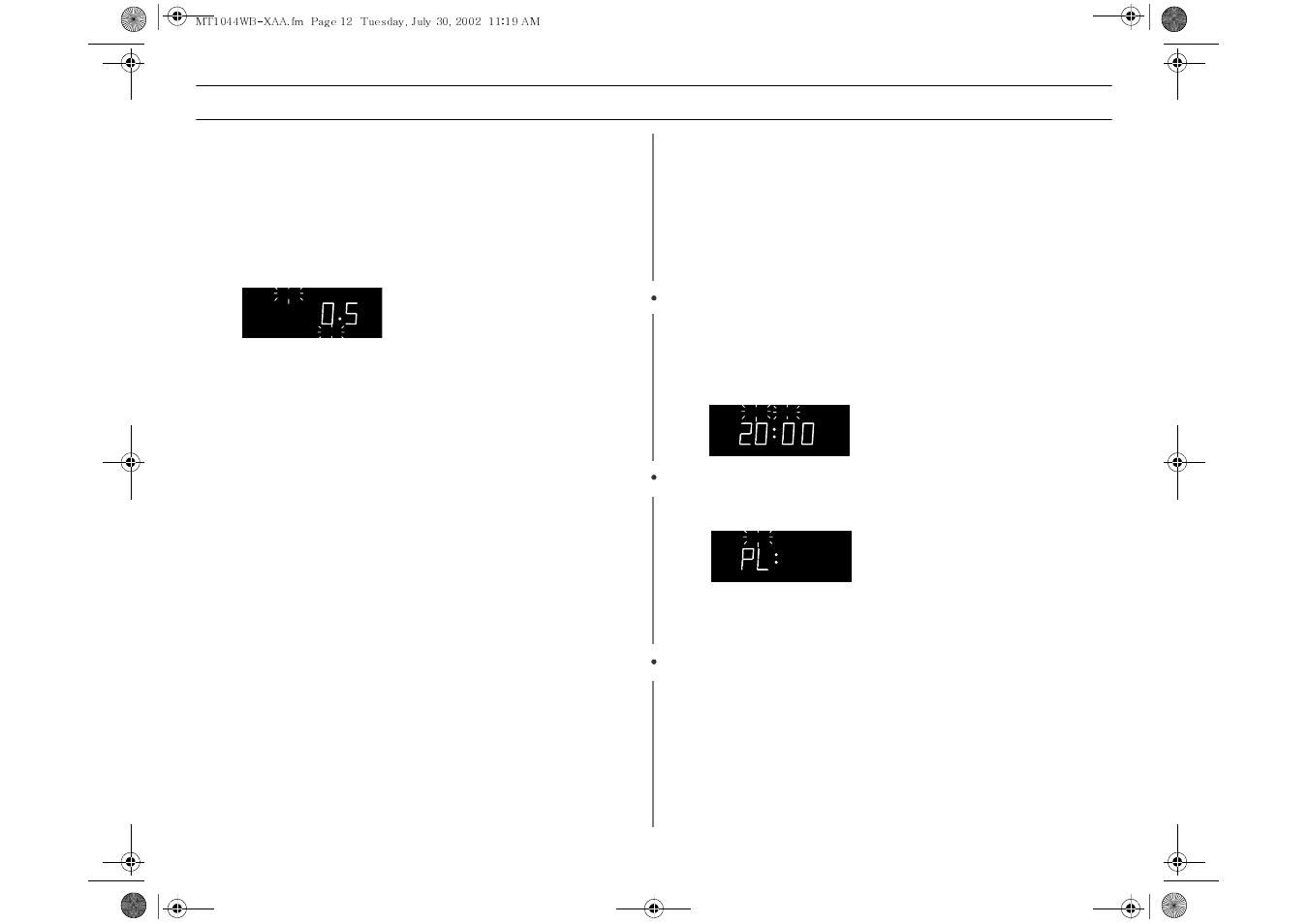 Operation | Samsung MT1044WBBB/CB User Manual | Page 12 / 36