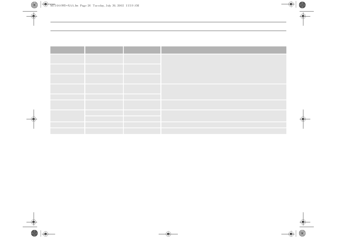 Cooking instructions, Breakfast foods | Samsung MT1044WBBB/CB User Manual | Page 26 / 36
