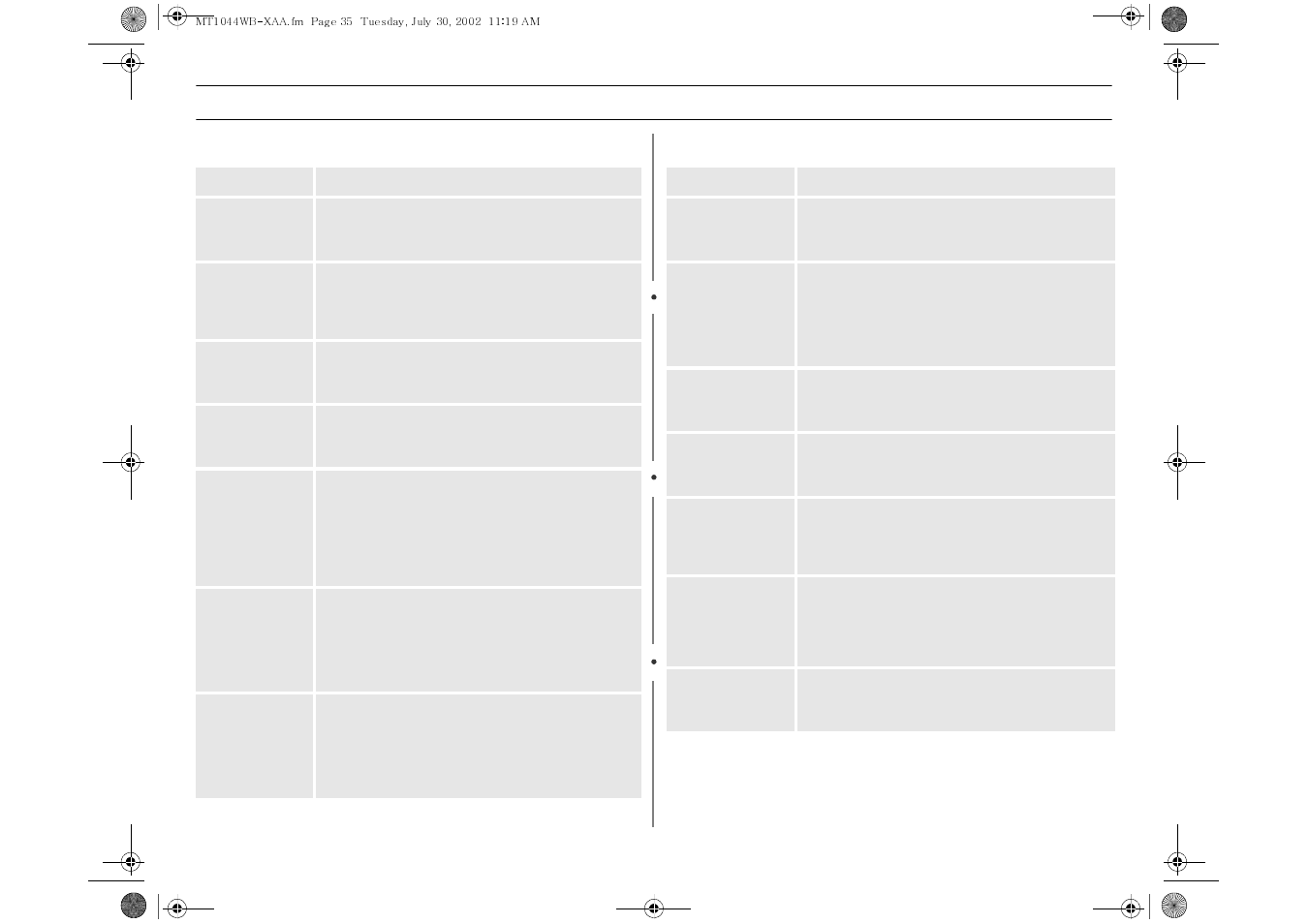 Guía de consulta rápida en español | Samsung MT1044WBBB/CB User Manual | Page 35 / 36