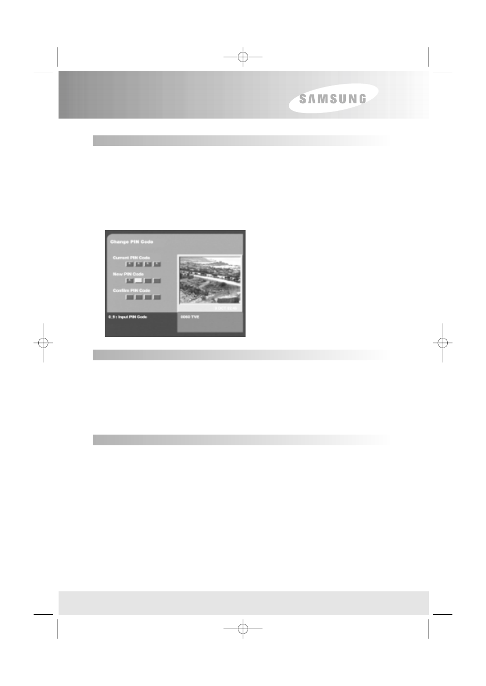 Menu operation, Change pin code, Factory reset | Delete whole channel | Samsung SFT-503 User Manual | Page 31 / 40